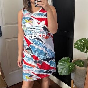 Adidas Trefoil Venice Beach Sleeveless Mini Dress. M